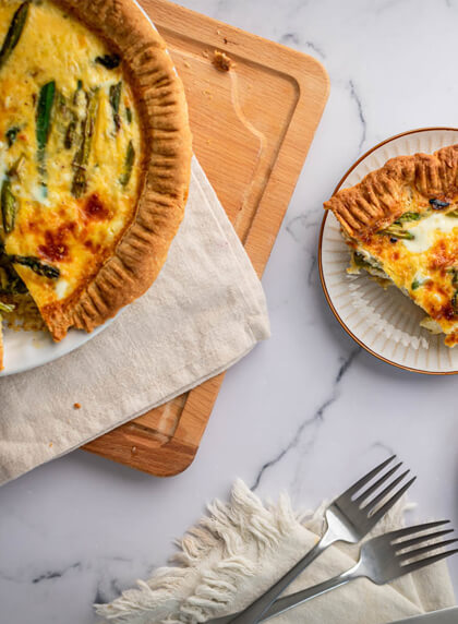 Asparagus quiche.